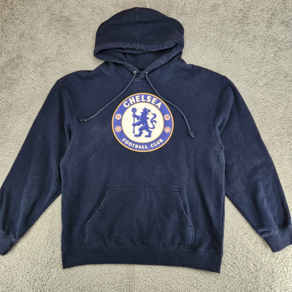 Chelsea Football Club Hoodie Mens Size M Blue Hooded Sweatshirt